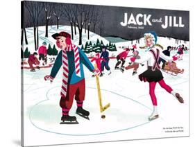 Skating Fun - Jack and Jill, February 1945-Beth Henninger-Stretched Canvas