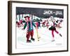 Skating Fun - Jack and Jill, February 1945-Beth Henninger-Framed Giclee Print