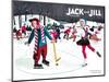 Skating Fun - Jack and Jill, February 1945-Beth Henninger-Mounted Premium Giclee Print