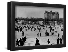 Skating In Central Park-null-Framed Poster