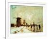 Skating In Holland, 1890-1900-Johan Barthold Jongkind-Framed Giclee Print