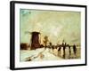 Skating In Holland, 1890-1900-Johan Barthold Jongkind-Framed Giclee Print