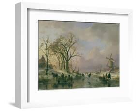 Skating in Holland-Andreas Schelfhout-Framed Giclee Print
