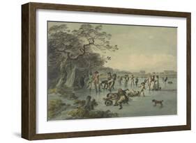Skating in Hyde Park, C.1785-Julius Caesar Ibbetson-Framed Giclee Print