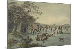 Skating in Hyde Park, C.1785-Julius Caesar Ibbetson-Mounted Giclee Print