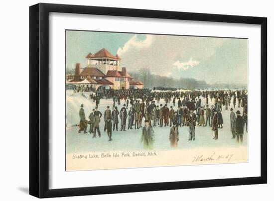 Skating Lake, Belle Isle, Detroit, Michigan-null-Framed Art Print