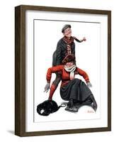 "Skating Lesson", February 7,1920-Norman Rockwell-Framed Giclee Print