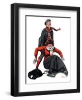 "Skating Lesson", February 7,1920-Norman Rockwell-Framed Premium Giclee Print