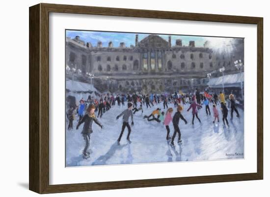 Skating,Midday, Somerset House, 2013 (oil on canvas)-Andrew Macara-Framed Giclee Print