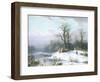 Skating on a Frozen Pond-Carl Ludwig Scheins-Framed Giclee Print