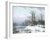 Skating on a Frozen Pond-Carl Ludwig Scheins-Framed Giclee Print