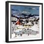 "Skating on Farm Pond,"January 1, 1950-Paul Sample-Framed Giclee Print