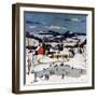 "Skating on Farm Pond,"January 1, 1950-Paul Sample-Framed Premium Giclee Print