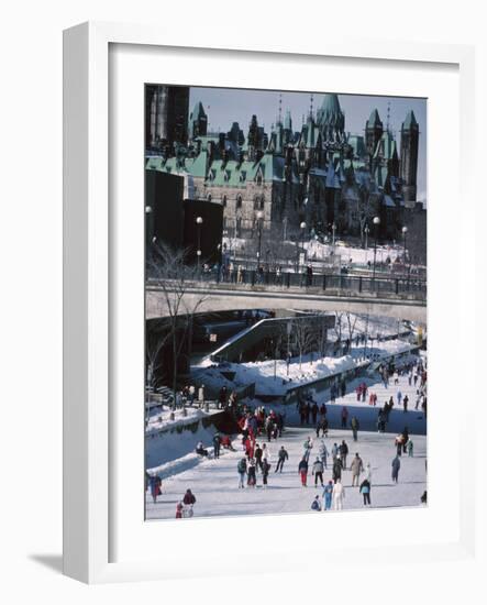 Skating on the Rideau Canal - Ottawa, Ontario, Canada-null-Framed Photographic Print