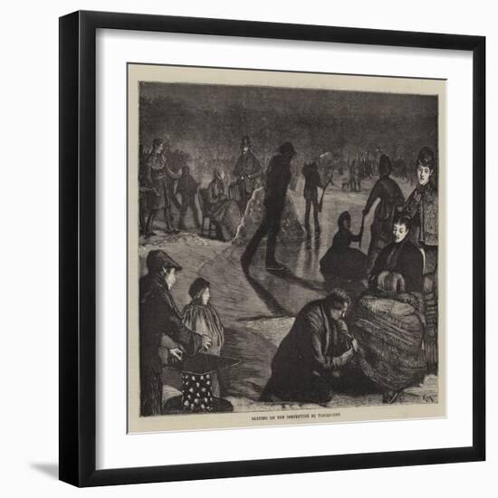 Skating on the Serpentine by Torchlight-Robert Walker Macbeth-Framed Giclee Print