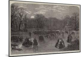 Skating on the Serpentine by Torchlight-null-Mounted Giclee Print
