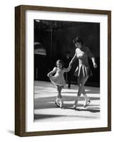 Skating Partners Helen Ann Rousselle and Gerri Richardson Ending Figure with Dainty Curtsy-null-Framed Photographic Print