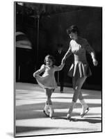 Skating Partners Helen Ann Rousselle and Gerri Richardson Ending Figure with Dainty Curtsy-null-Mounted Photographic Print