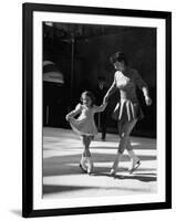 Skating Partners Helen Ann Rousselle and Gerri Richardson Ending Figure with Dainty Curtsy-null-Framed Photographic Print