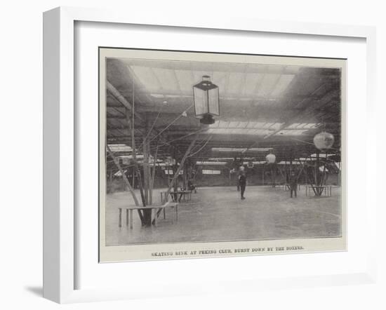 Skating Rink at Peking Club, Burnt Down by the Boxers-null-Framed Giclee Print