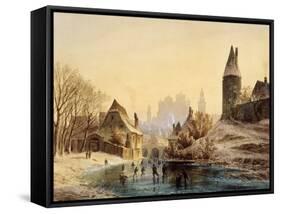 Skating Rink on a River, 1855-Anton Doll-Framed Stretched Canvas