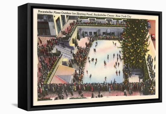 Skating Rink, Rockefeller Center, New York City-null-Framed Stretched Canvas