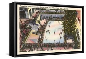 Skating Rink, Rockefeller Center, New York City-null-Framed Stretched Canvas