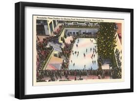 Skating Rink, Rockefeller Center, New York City-null-Framed Art Print
