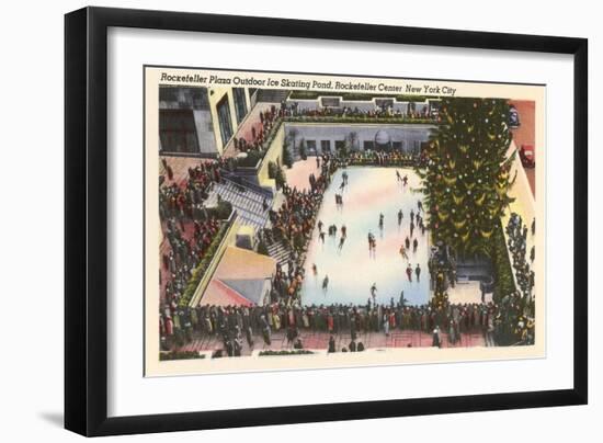 Skating Rink, Rockefeller Center, New York City-null-Framed Art Print