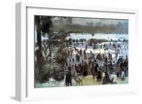 Skating Runners in the Bois De Bologne-Pierre-Auguste Renoir-Framed Art Print