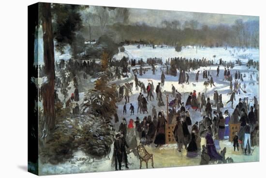 Skating Runners In The Bois De Bologne-Pierre-Auguste Renoir-Stretched Canvas