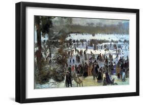 Skating Runners In The Bois De Bologne-Pierre-Auguste Renoir-Framed Art Print