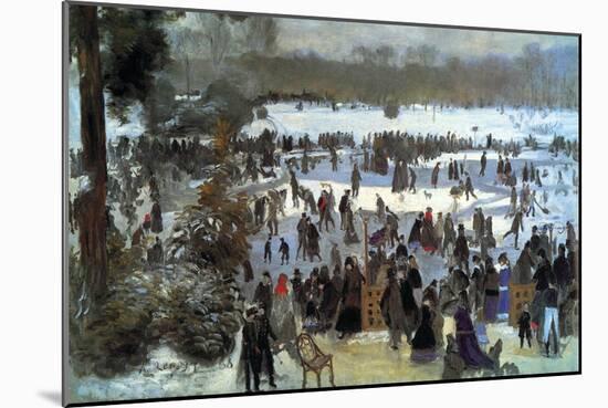 Skating Runners In The Bois De Bologne-Pierre-Auguste Renoir-Mounted Art Print