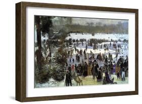 Skating Runners In The Bois De Bologne-Pierre-Auguste Renoir-Framed Art Print