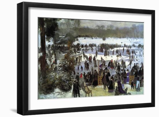 Skating Runners In The Bois De Bologne-Pierre-Auguste Renoir-Framed Art Print