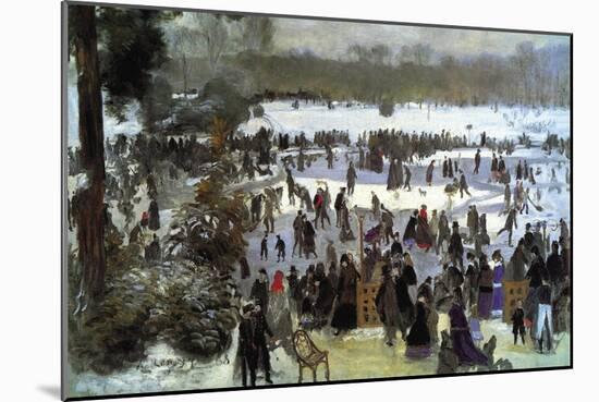 Skating Runners In The Bois De Bologne-Pierre-Auguste Renoir-Mounted Art Print