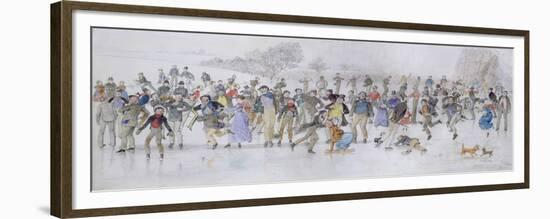 Skating Scene (Pen and Ink and W/C on Paper)-Charles Altamont Doyle-Framed Premium Giclee Print