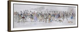 Skating Scene (Pen and Ink and W/C on Paper)-Charles Altamont Doyle-Framed Premium Giclee Print