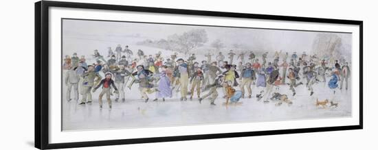 Skating Scene (Pen and Ink and W/C on Paper)-Charles Altamont Doyle-Framed Premium Giclee Print