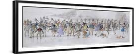 Skating Scene (Pen and Ink and W/C on Paper)-Charles Altamont Doyle-Framed Premium Giclee Print