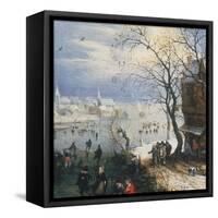 Skating Scene-Adriaen Pietersz van de Venne-Framed Stretched Canvas