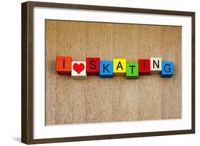 Skating - Sign for Ice and Roller Skating and Skateboarding-EdSamuel-Framed Photographic Print