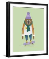Skating Sloth-Archie Stone-Framed Giclee Print