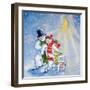 Skating Snow Family-David Cooke-Framed Giclee Print