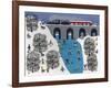 Skating under the Train Trestle-Gordon Barker-Framed Giclee Print