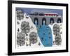 Skating under the Train Trestle-Gordon Barker-Framed Giclee Print