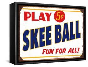 Skeeball Sign-Retroplanet-Framed Stretched Canvas