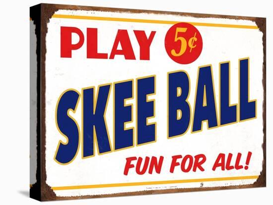 Skeeball Sign-Retroplanet-Stretched Canvas