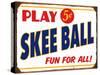 Skeeball Sign-Retroplanet-Stretched Canvas