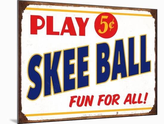 Skeeball Sign-Retroplanet-Mounted Giclee Print
